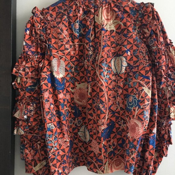 Ulla Johnson Pippa blouse in orange - Picture 3 of 8